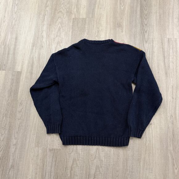 Vintage Apparatus Sweater Size Small Cable Knit Colorblock 90s Crewneck Preppy - Picture 5 of 7